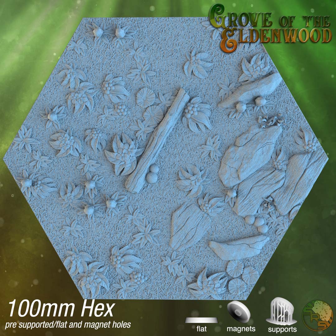 Forest Floor Hex Resin Bases | Wild Woods for D&D, Sylvaneth, Wargaming