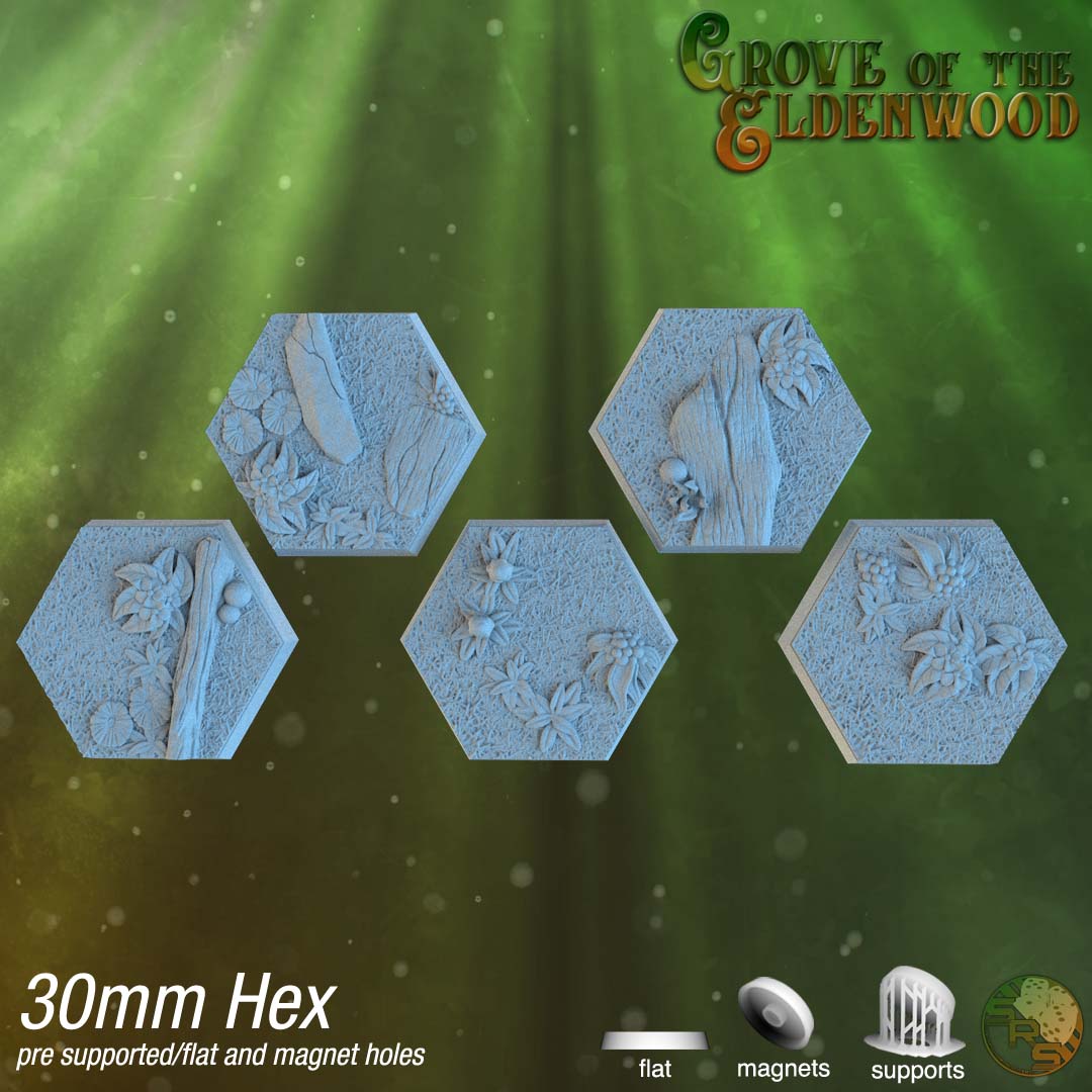 Forest Floor Hex Resin Bases | Wild Woods for D&D, Sylvaneth, Wargaming