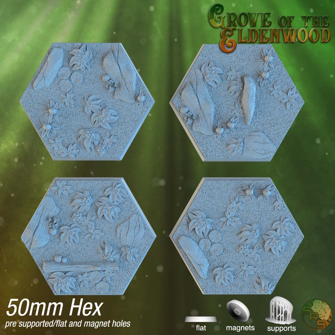 Forest Floor Hex Resin Bases | Wild Woods for D&D, Sylvaneth, Wargaming