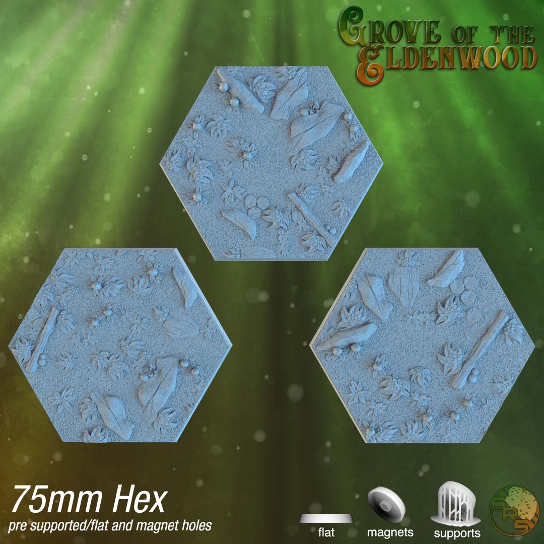 Forest Floor Hex Resin Bases | Wild Woods for D&D, Sylvaneth, Wargaming