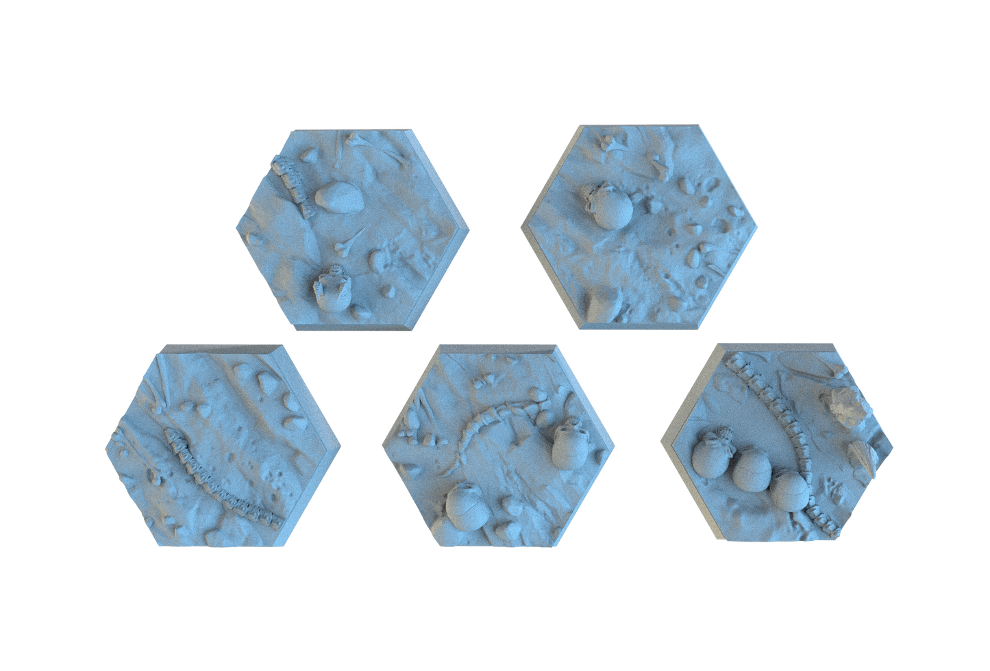 Hellscape Resin Hex Bases | Skulls & Spines for Khorne, Demons, D&D
