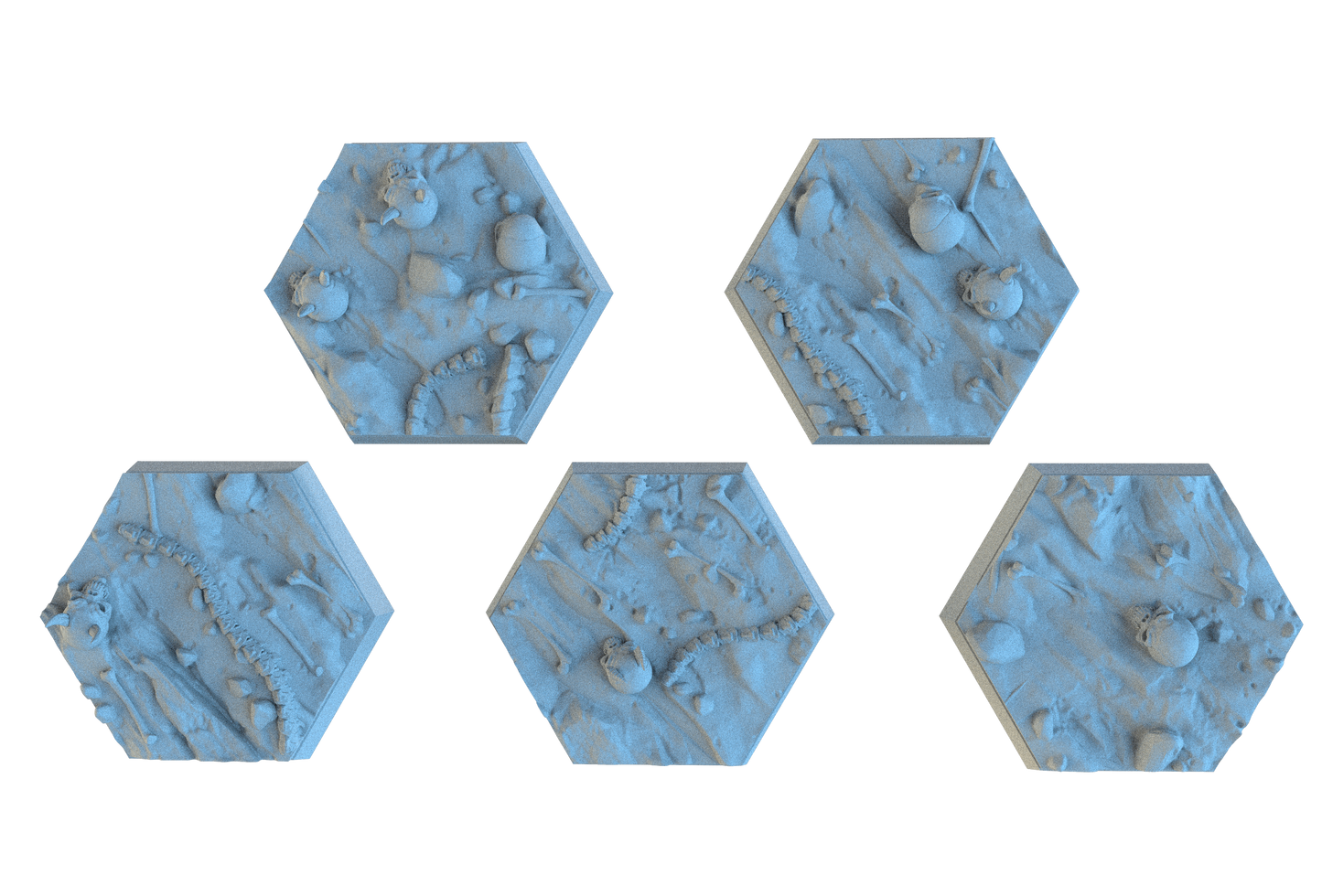 Hellscape Resin Hex Bases | Skulls & Spines for Khorne, Demons, D&D