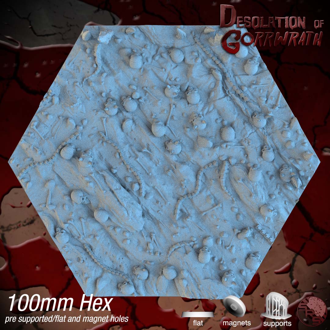Hellscape Resin Hex Bases | Skulls & Spines for Khorne, Demons, D&D