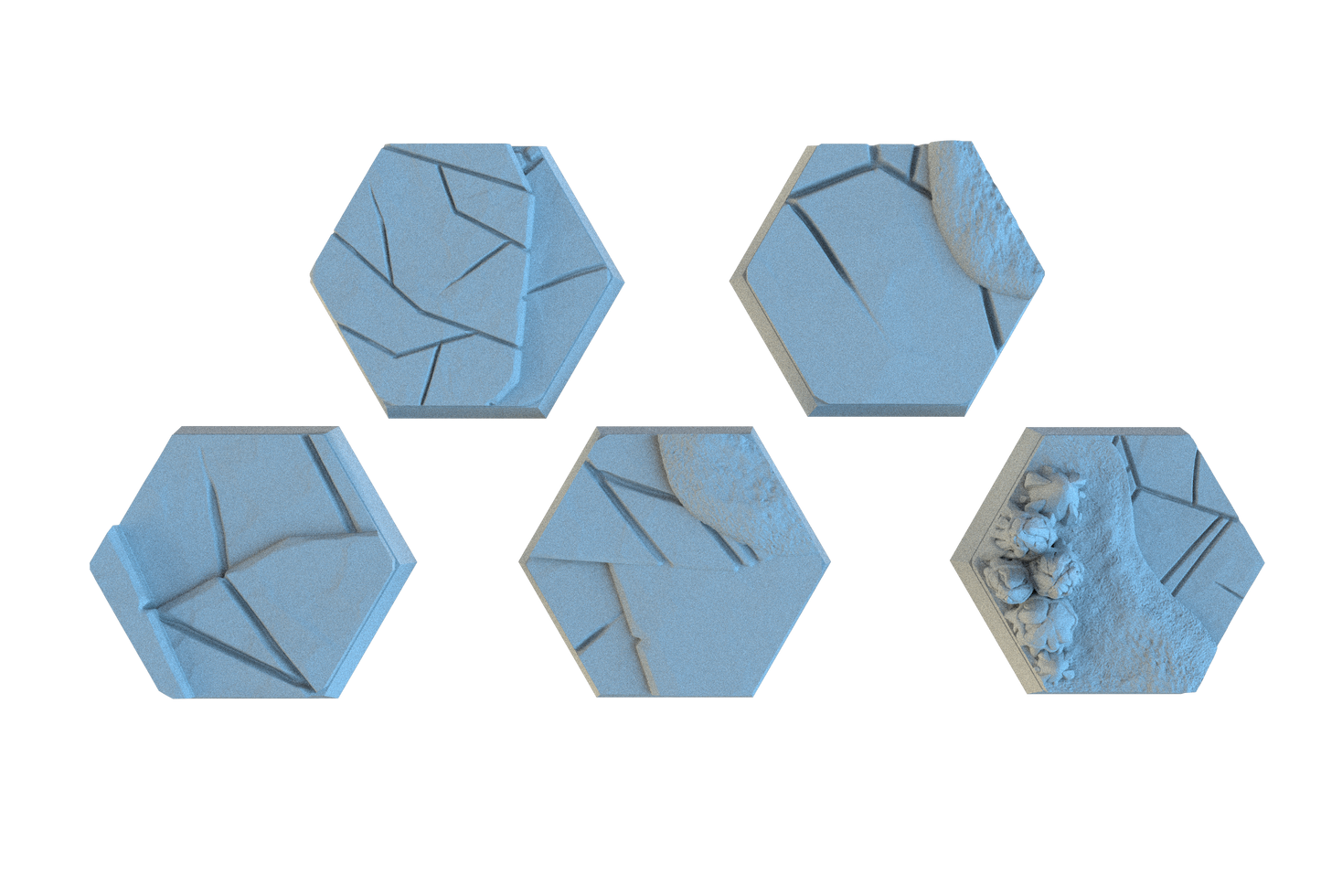 Ice & Snow Hex Resin Bases | Frozen Wasteland for Warhammer, D&D, Wargaming