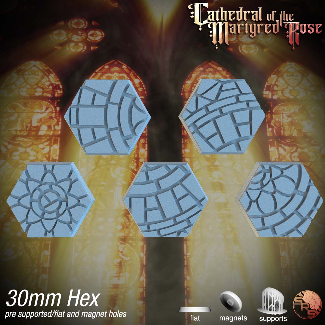 Mosaic Tile Hex Resin Bases | Ancient Artistry for Warhammer, D&D, Wargaming