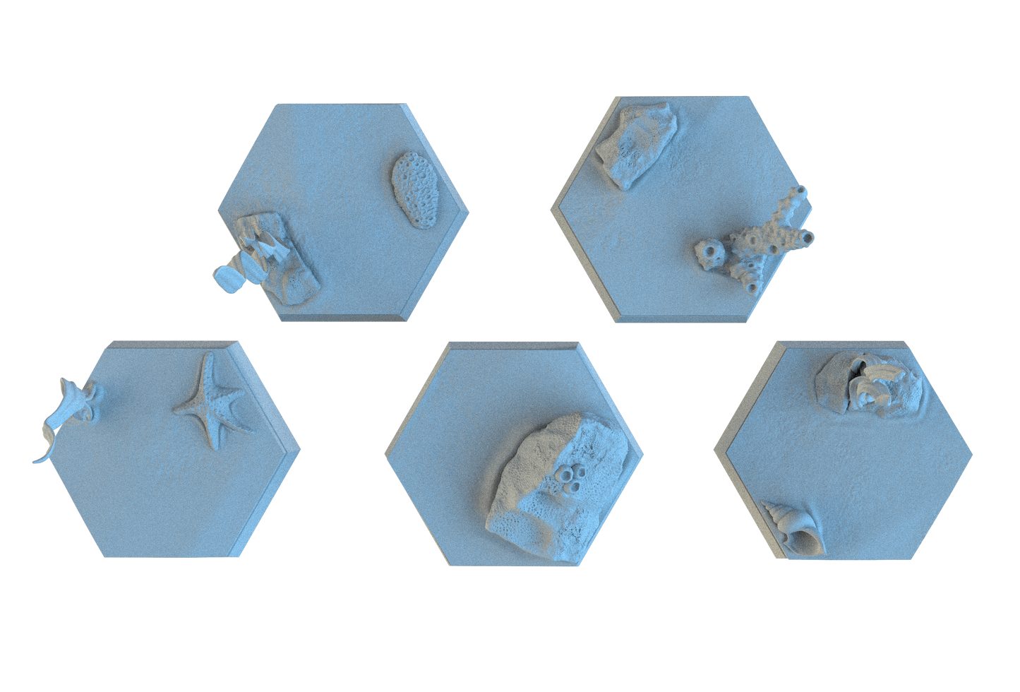 Ocean Hex Resin Bases | Deep Sea for Idoneth, D&D, Wargaming