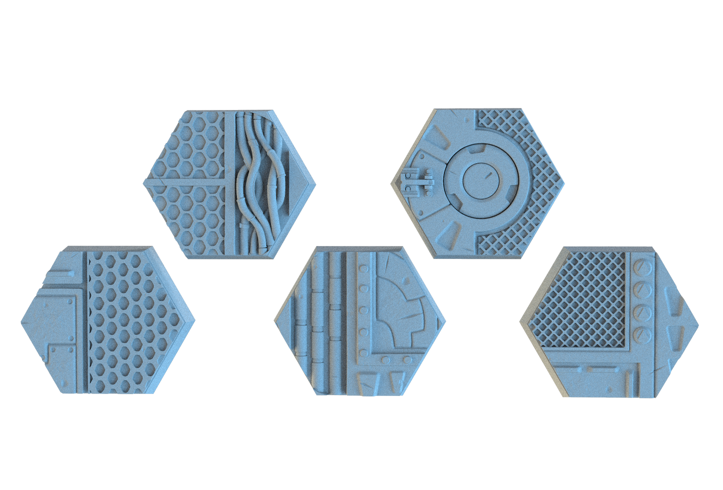 Sci-Fi Hex Resin Bases | Tech Deck for 40k, Necromunda, Star Wars