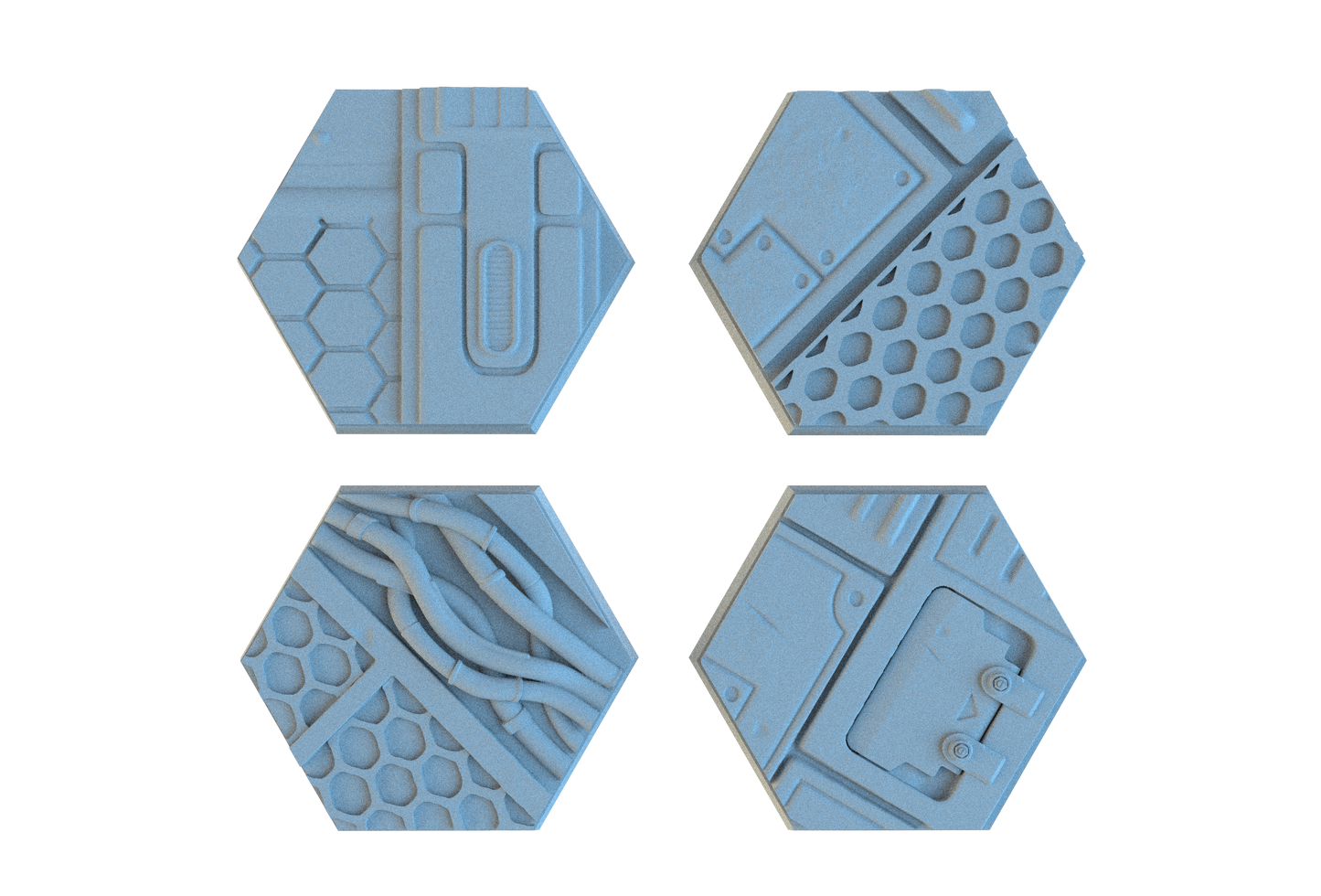 Sci-Fi Hex Resin Bases | Tech Deck for 40k, Necromunda, Star Wars