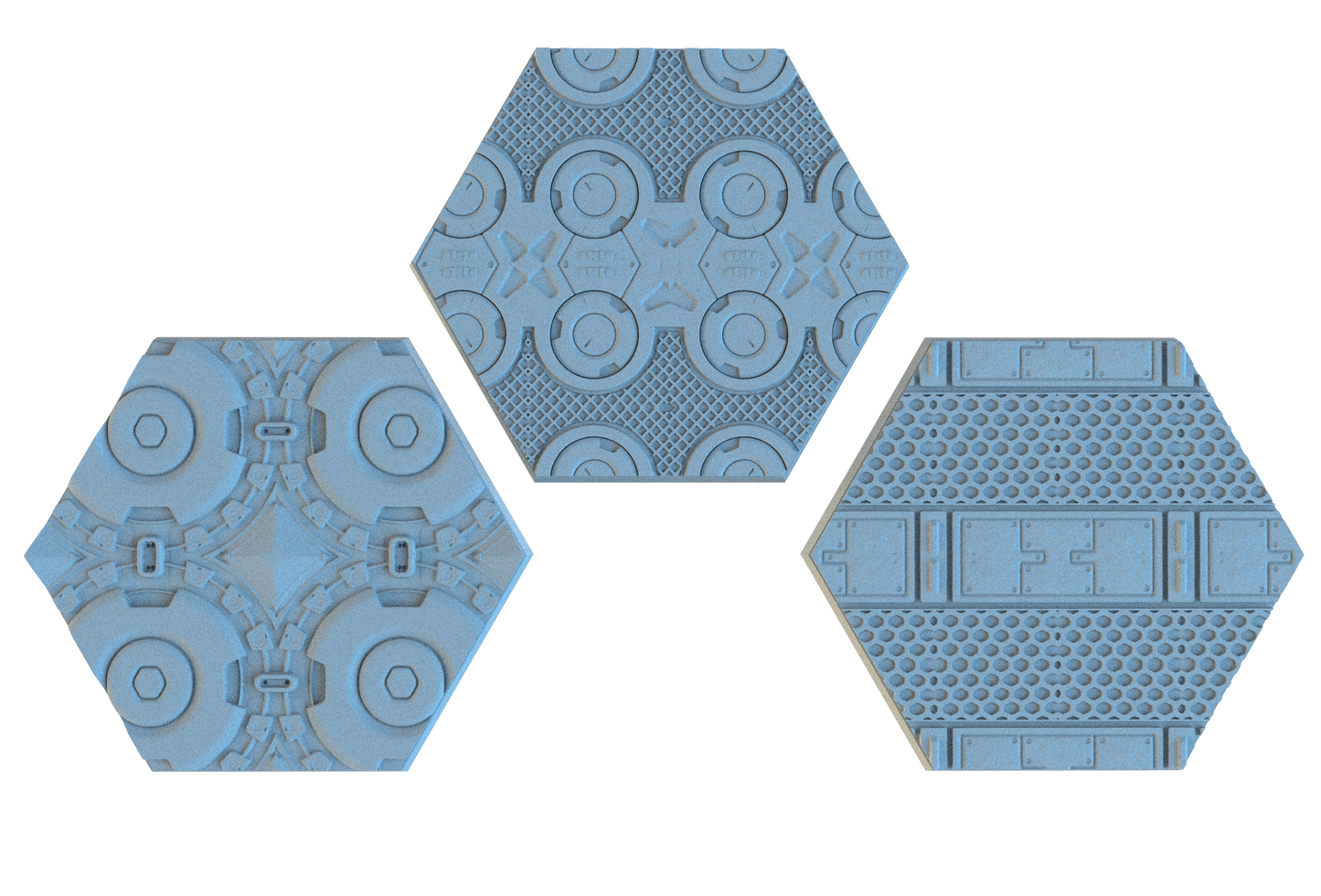 Sci-Fi Hex Resin Bases | Tech Deck for 40k, Necromunda, Star Wars