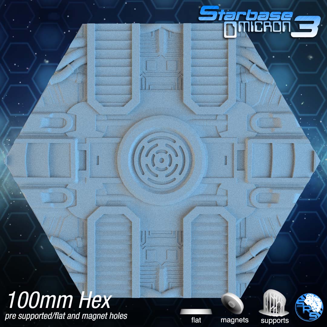 Sci-Fi Hex Resin Bases | Tech Deck for 40k, Necromunda, Star Wars