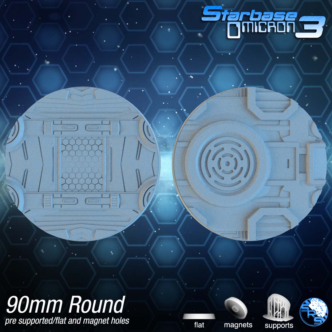 Sci-Fi Circle Resin Bases | Tech Deck for 40k, Necromunda, Star Wars