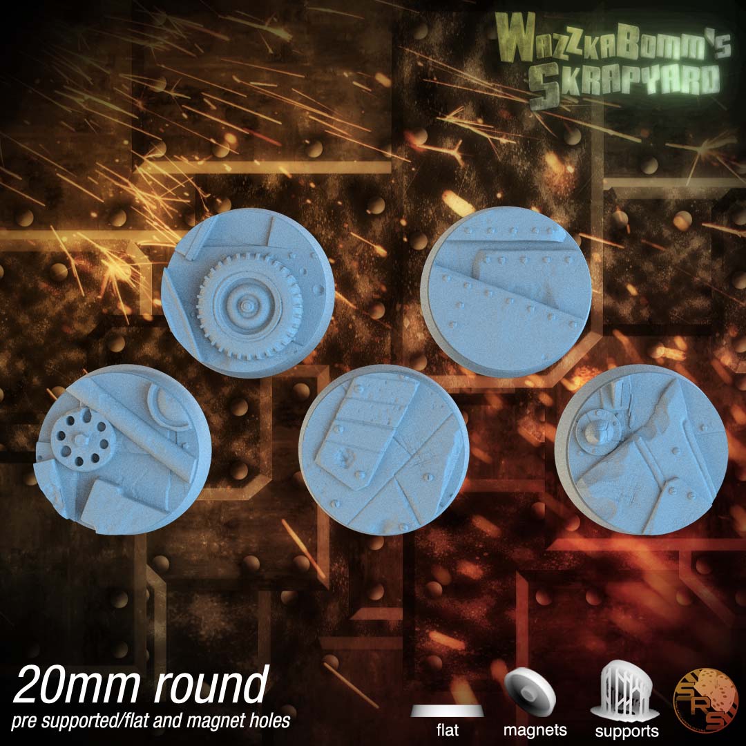 Round 20mm Scrap Bases x20 by SRS Studios