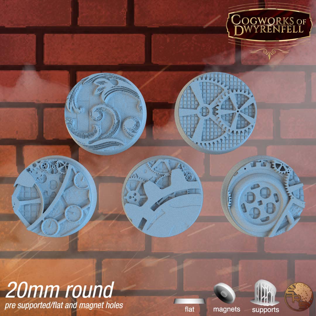 Round 20mm Steam Punk Bases x20 by SRS Studios