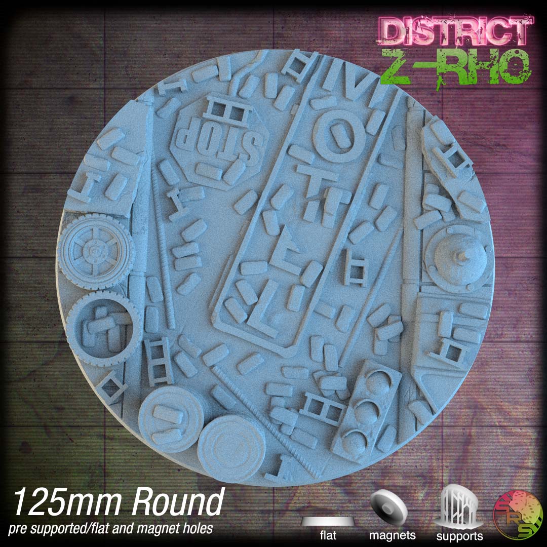 Urban Ruin Circle Resin Bases | Battle-Scarred Streets for 40k, Necromunda, Wargaming