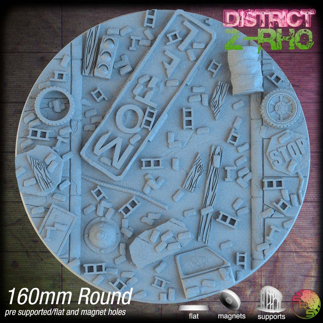 Urban Ruin Circle Resin Bases | Battle-Scarred Streets for 40k, Necromunda, Wargaming
