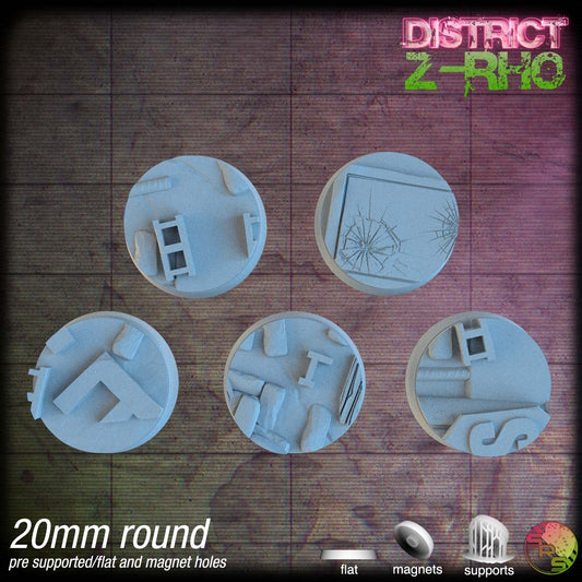 Round 20mm Urban Ruin Bases x20 by SRS Studios