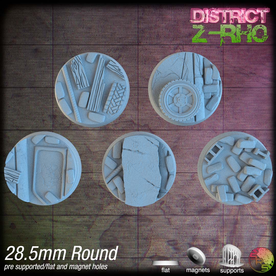Urban Ruin Circle Resin Bases | Battle-Scarred Streets for 40k, Necromunda, Wargaming