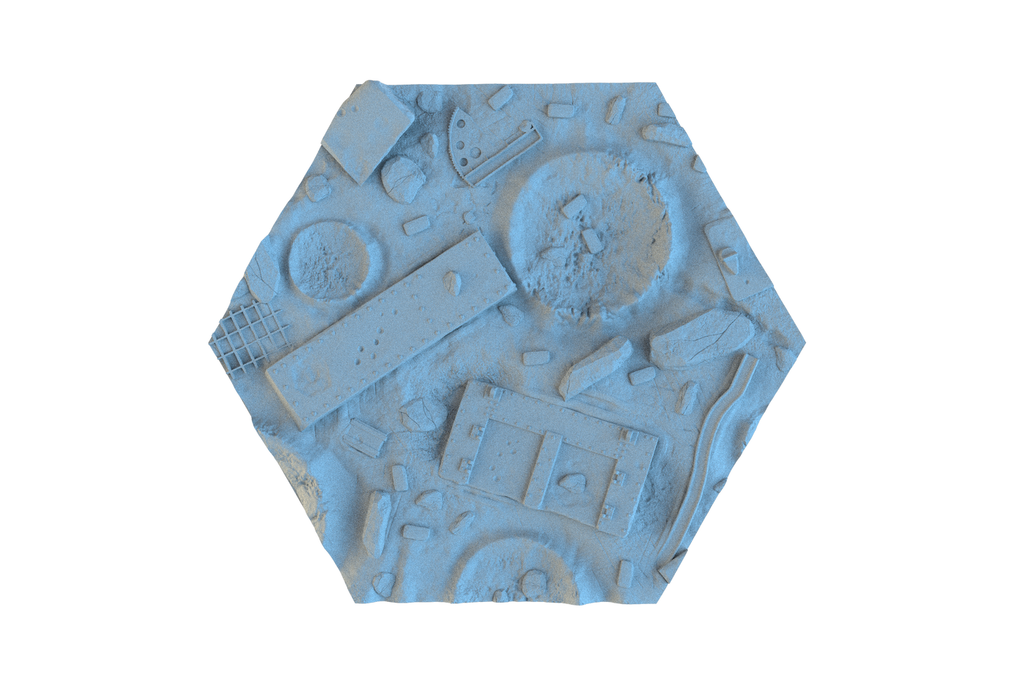 Warzone Hex Resin Bases | Battlefield Debris for 40k, Astra Militarum, Wargaming
