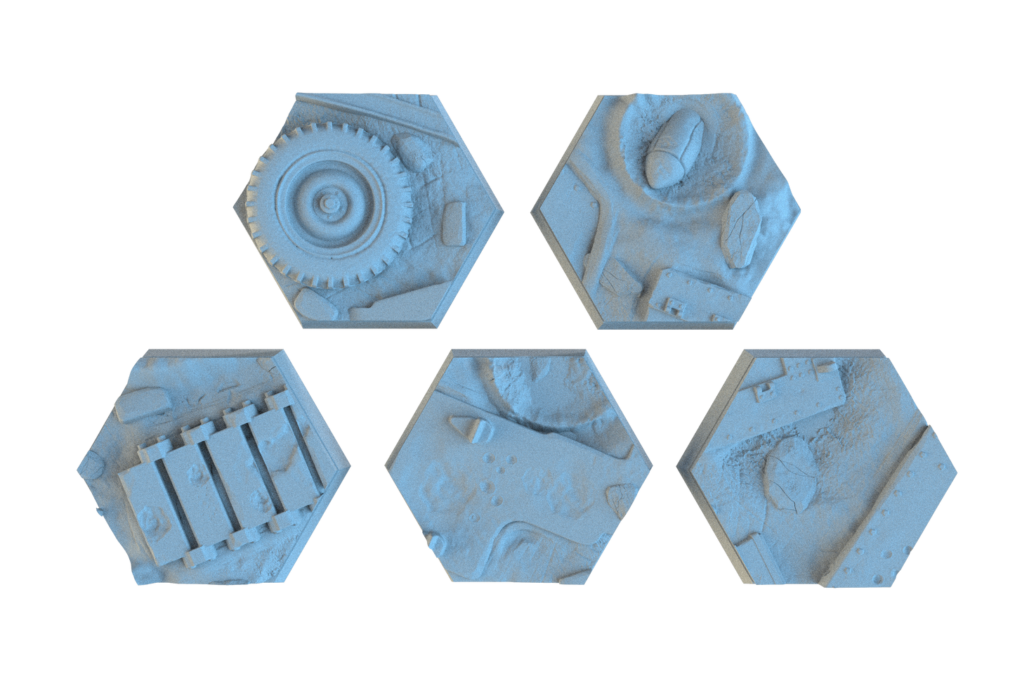 Warzone Hex Resin Bases | Battlefield Debris for 40k, Astra Militarum, Wargaming