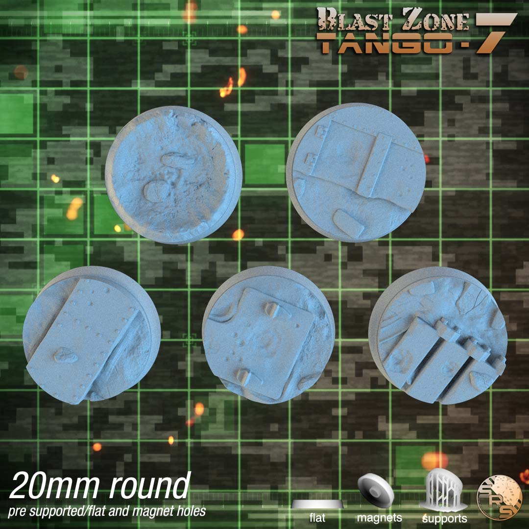 Round 20mm Warzone Bases x20 by SRS Studios