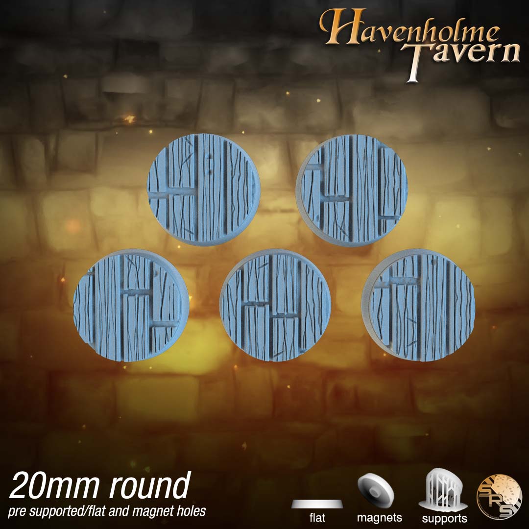 Round 20mm Wooden Bases x20 by SRS Studios